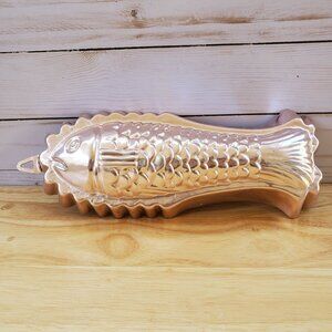 VTG Copper Fish Mold Made In Italy Salads, Gelatin, Desserts Kitchen Display